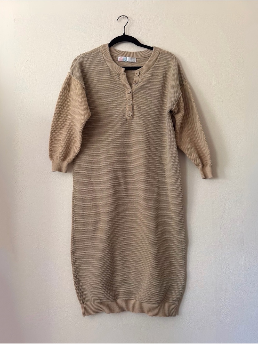 FP Beach Beige Knit Button Cardigan